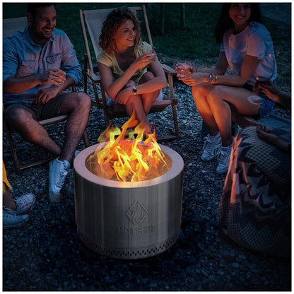 HotShot 22 Inch Wood Burning Fire Pit With Grill
