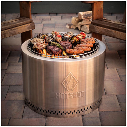 HotShot 22 Inch Wood Burning Fire Pit With Grill