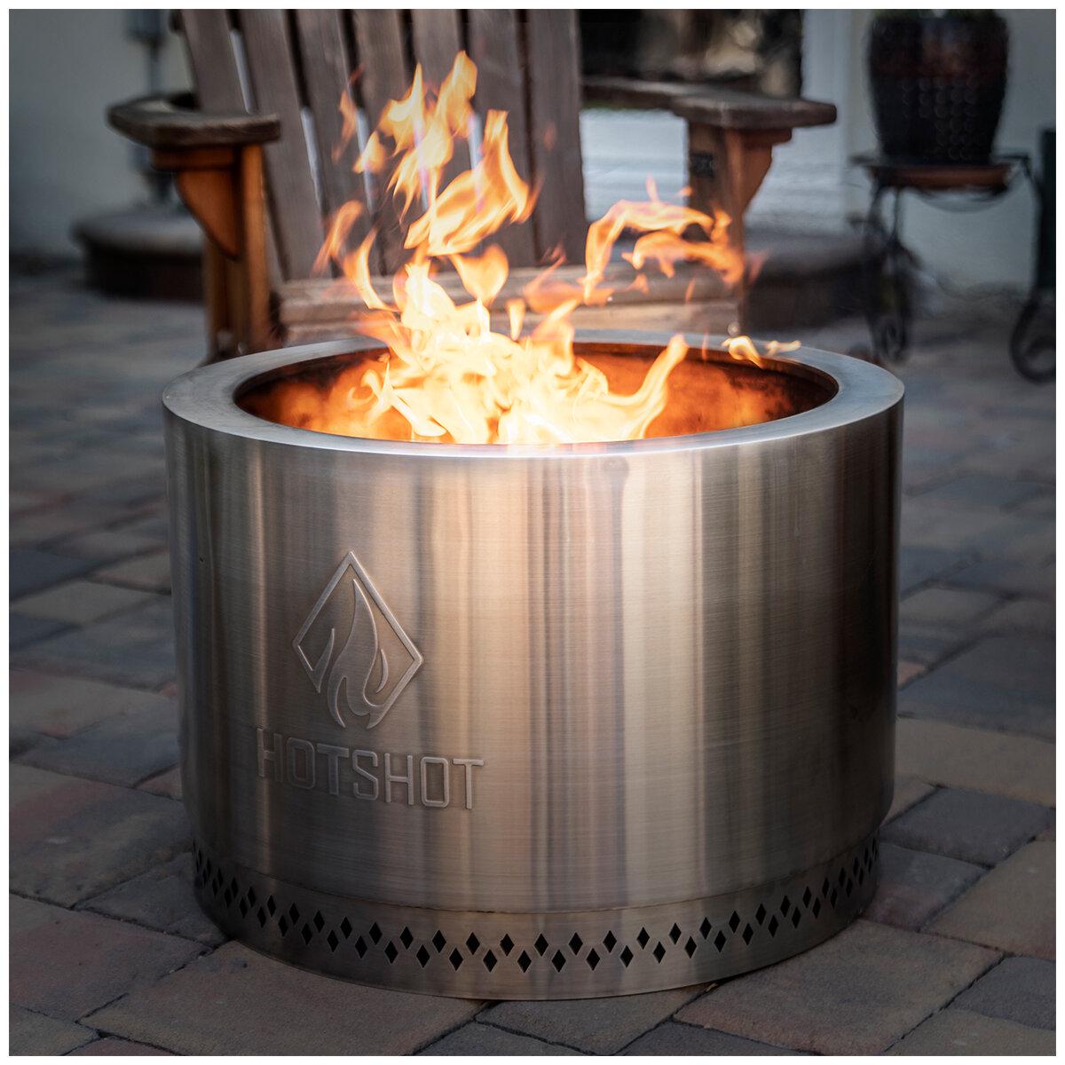 HotShot 22 Inch Wood Burning Fire Pit With Grill