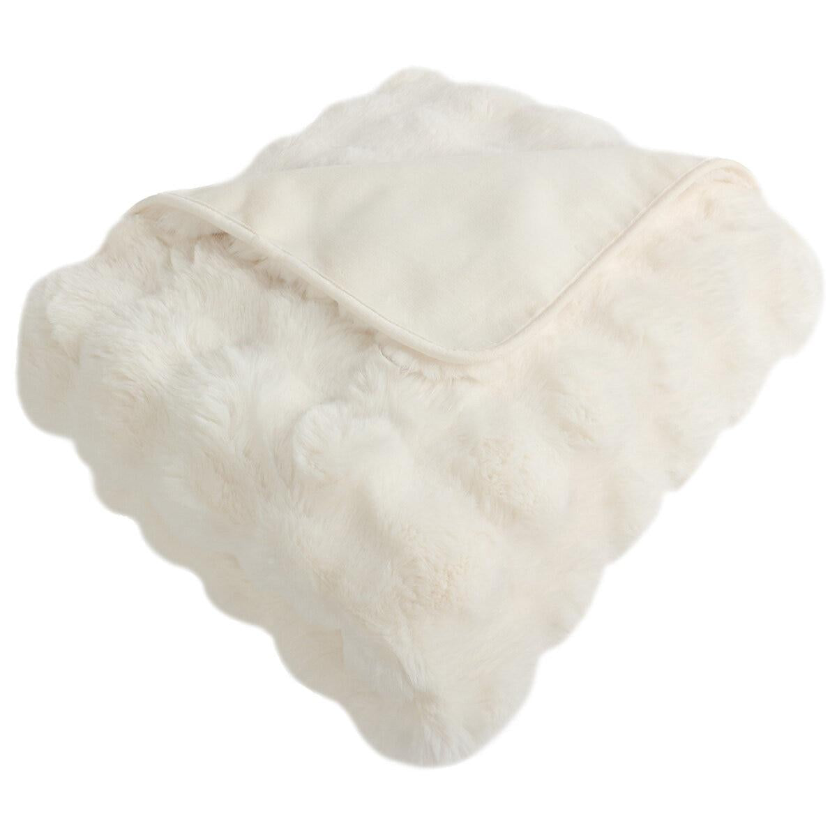 House and Home Bubble Faux Fur Throw 152 x 177cm Ivory