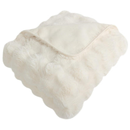 House and Home Bubble Faux Fur Throw 152 x 177cm Ivory