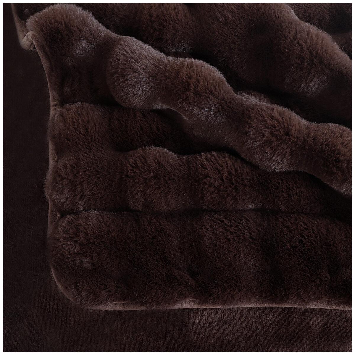 House and Home Bubble Faux Fur Throw 152 x 177cm Dark Brown