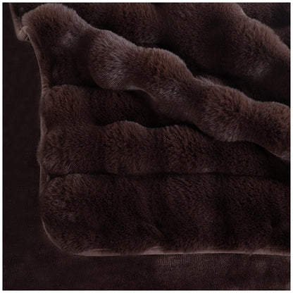 House and Home Bubble Faux Fur Throw 152 x 177cm Dark Brown