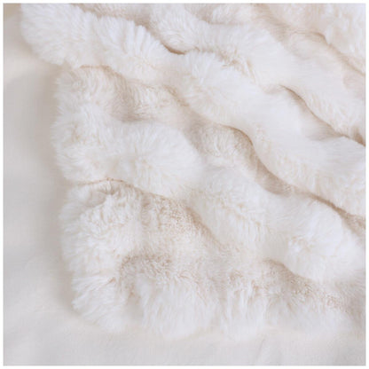 House and Home Bubble Faux Fur Throw 152 x 177cm Ivory