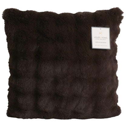 House and Home Luxe Faux Fur Cushion 55 x 55cm Dark Brown