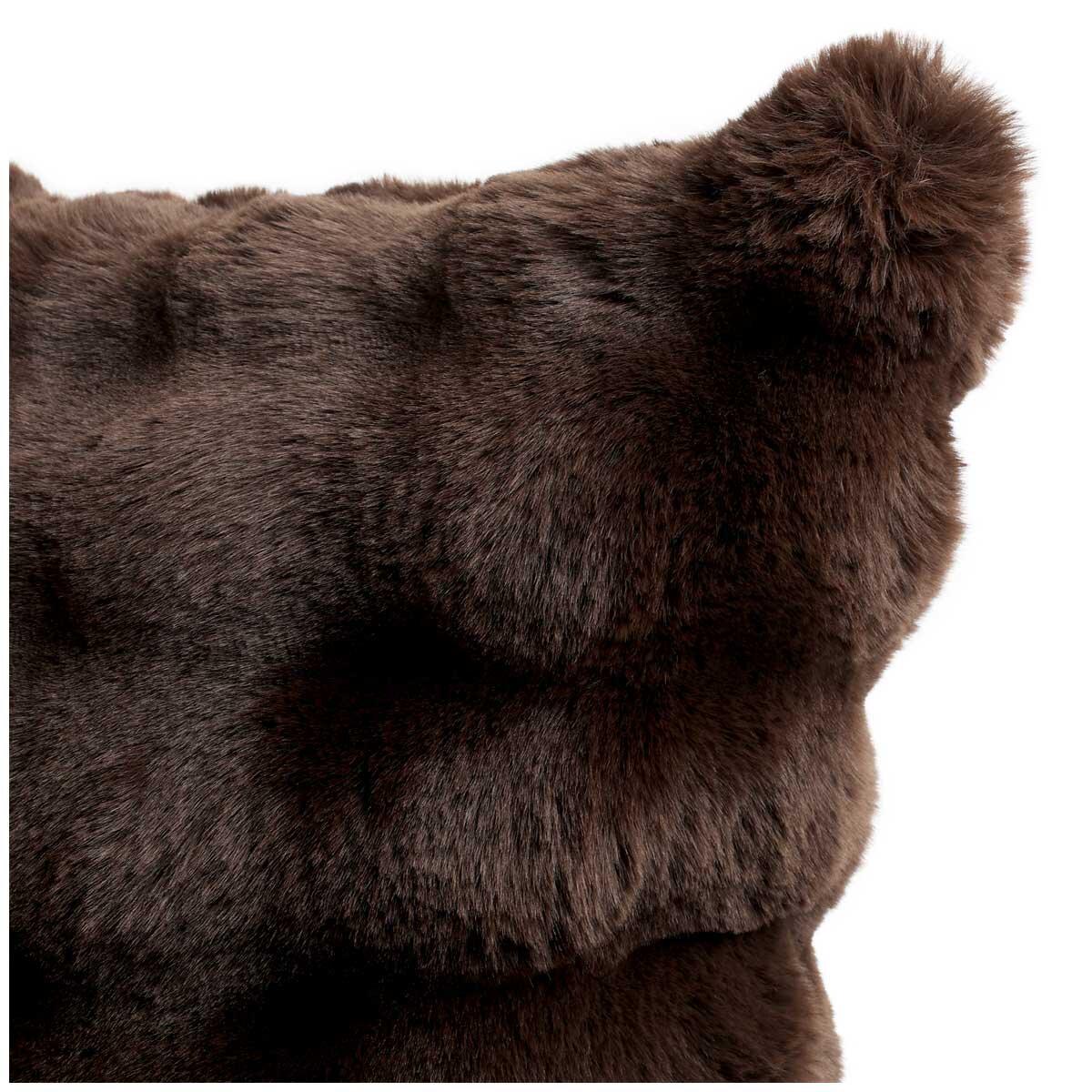 House and Home Luxe Faux Fur Cushion 55 x 55cm Dark Brown
