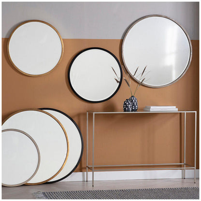 Hudson Living Higgins Round Mirror Black 600 x 600mm