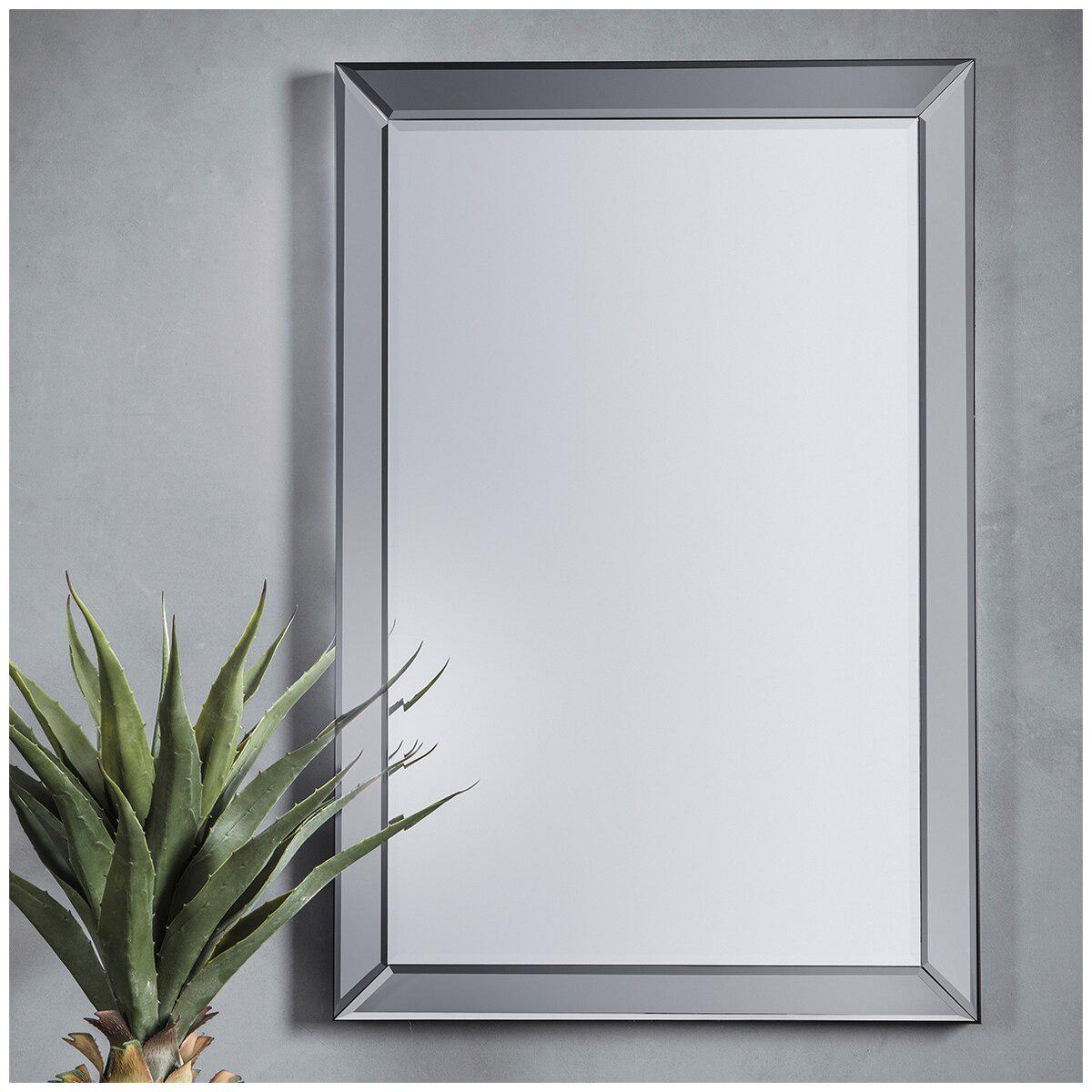 Hudson Living Lunda Rectangle Euro Grey Mirror 915 x 610mm