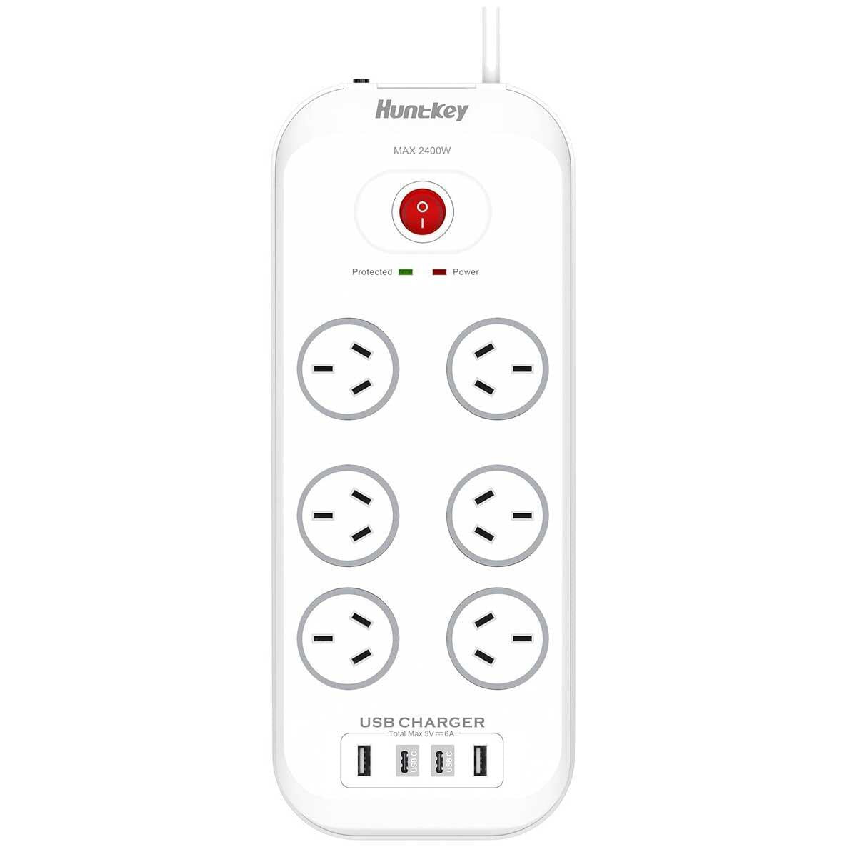 Huntkey 6 Outlets Surge Protector Powerboard 2 Pack SAC607C