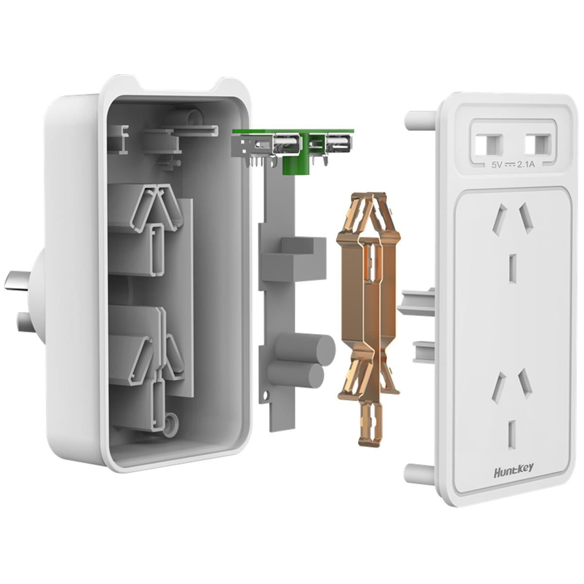 Huntkey Wall Charger with 2AC and 2 USB ports 2 Pack