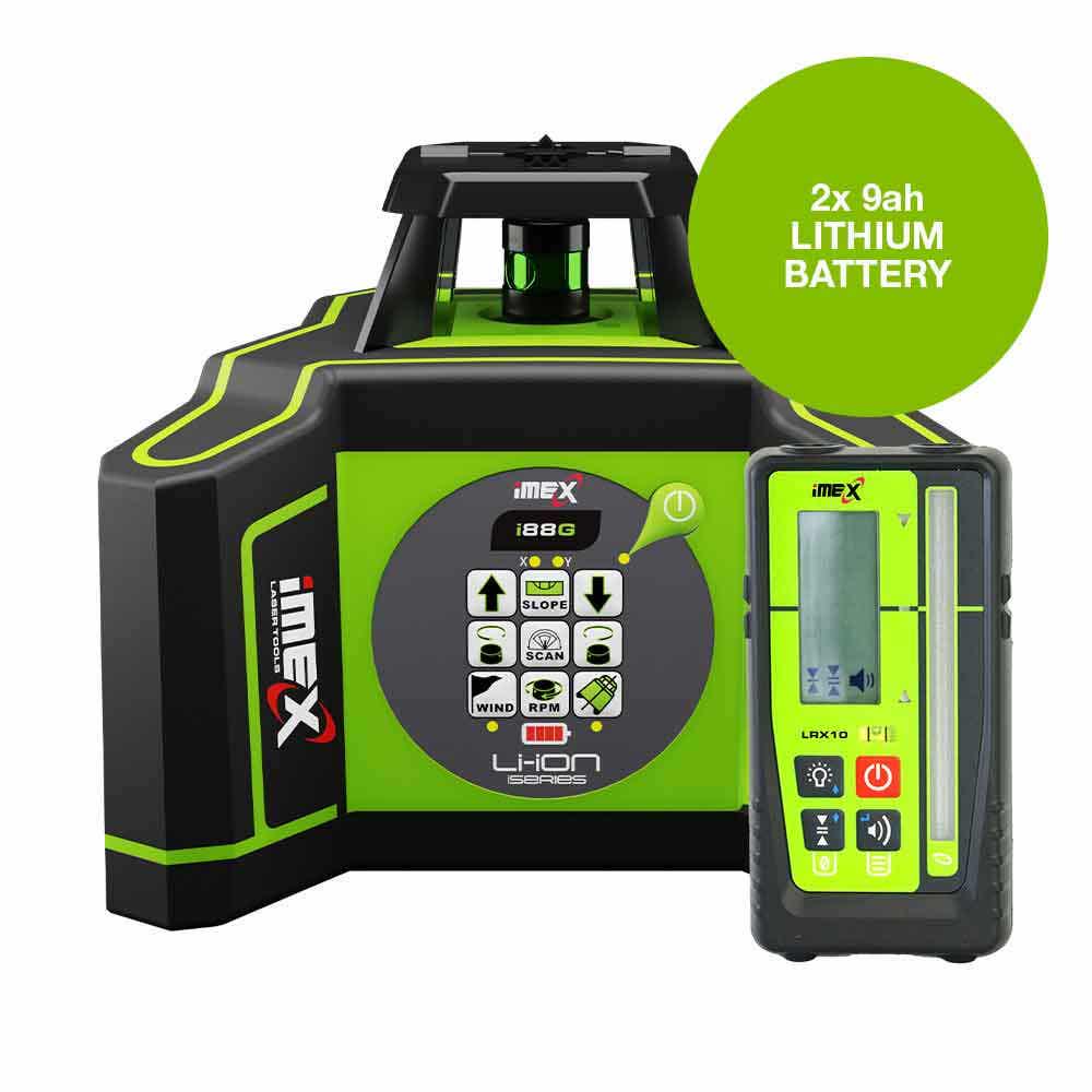 IMEX 600m Green Beam Rotary Laser Level with mm-Receiver 012-I88G