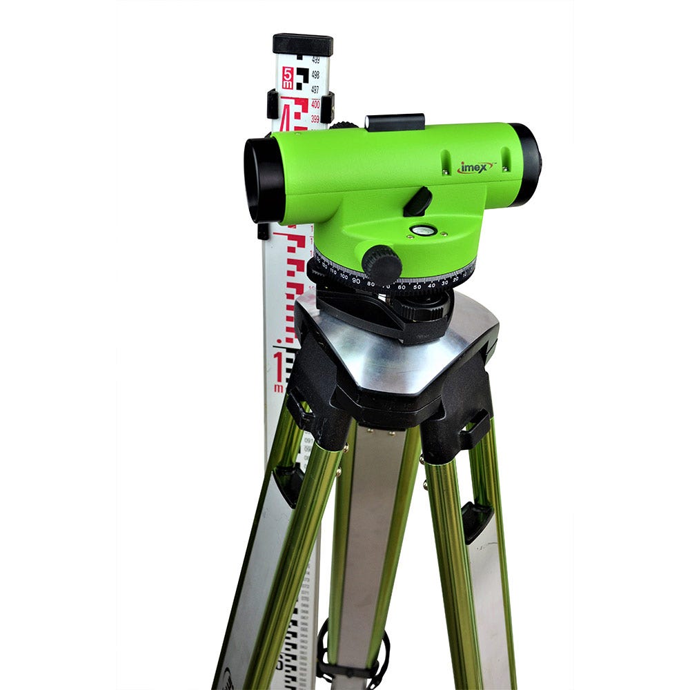 IMEX LAR 32x Magnification Auto Level w Tripod and 5m Staff 012-ILAR32S
