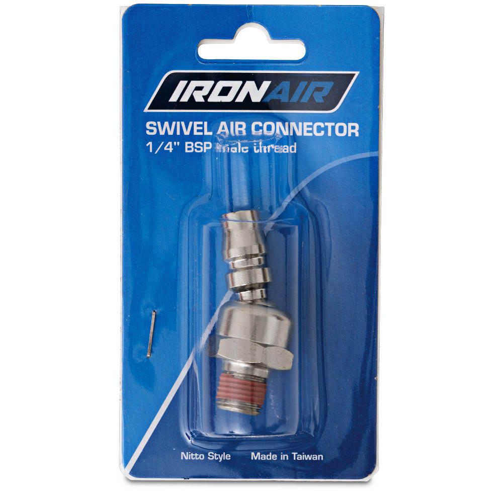 IRONAIR 1 4inch Male Steel Swivel Air Coupler 20PMS20S2