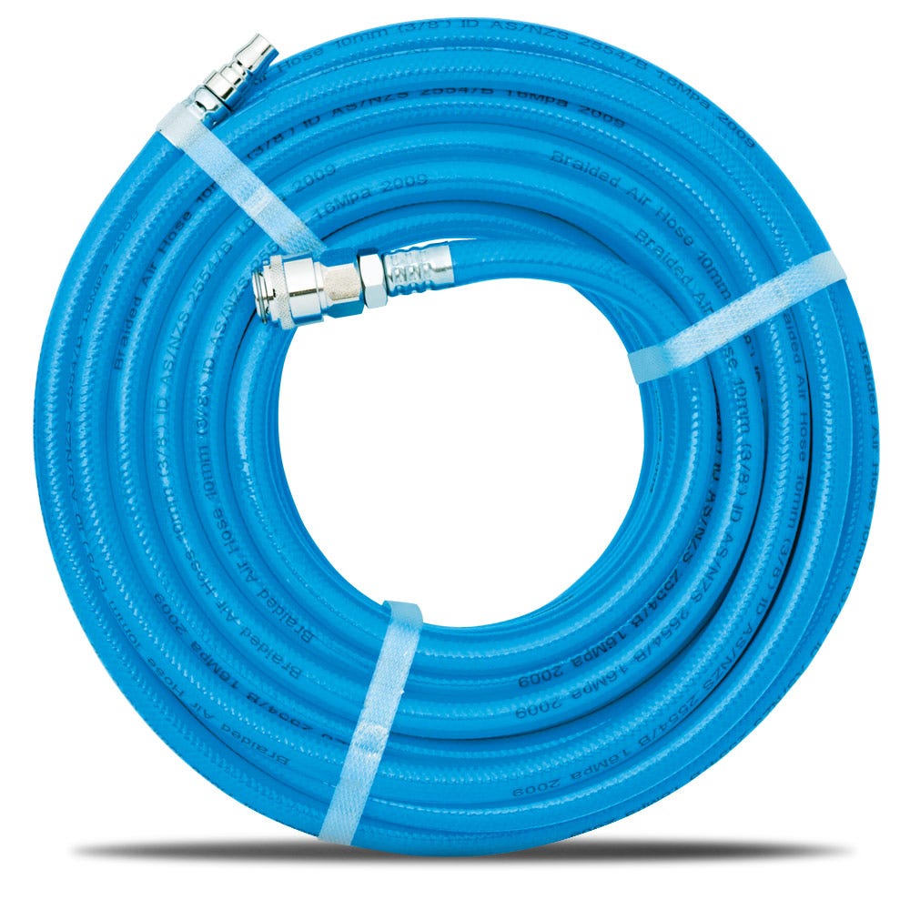 IRONAIR 30m Braided Air Hose and Fittings PVC10014530NCO