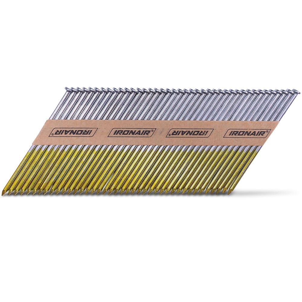 IRONAIR 75mm D-Clip Hot Dip Galv Framing Nails 3000 Box IFRDCHDG34
