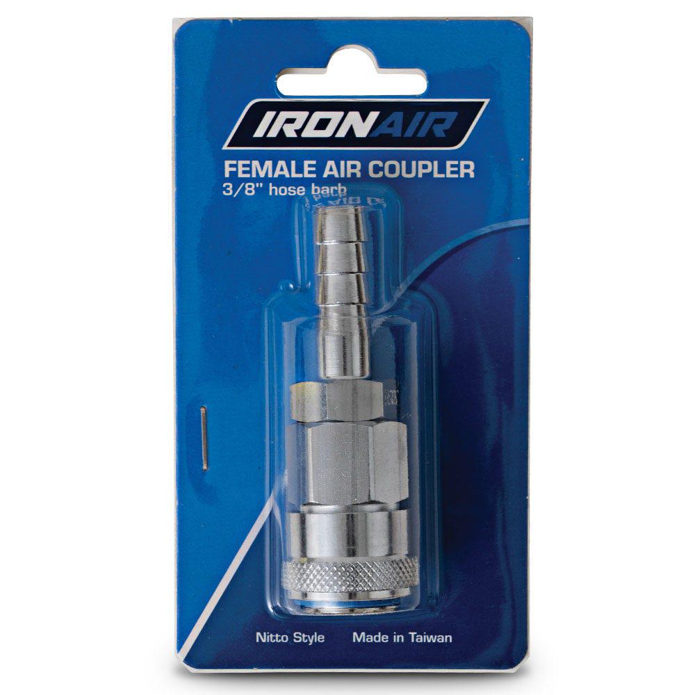 IRONAIR ONE TOUCH 3 8inch Nitto Style Female Air Coupler Hose Barb 30SHOS2