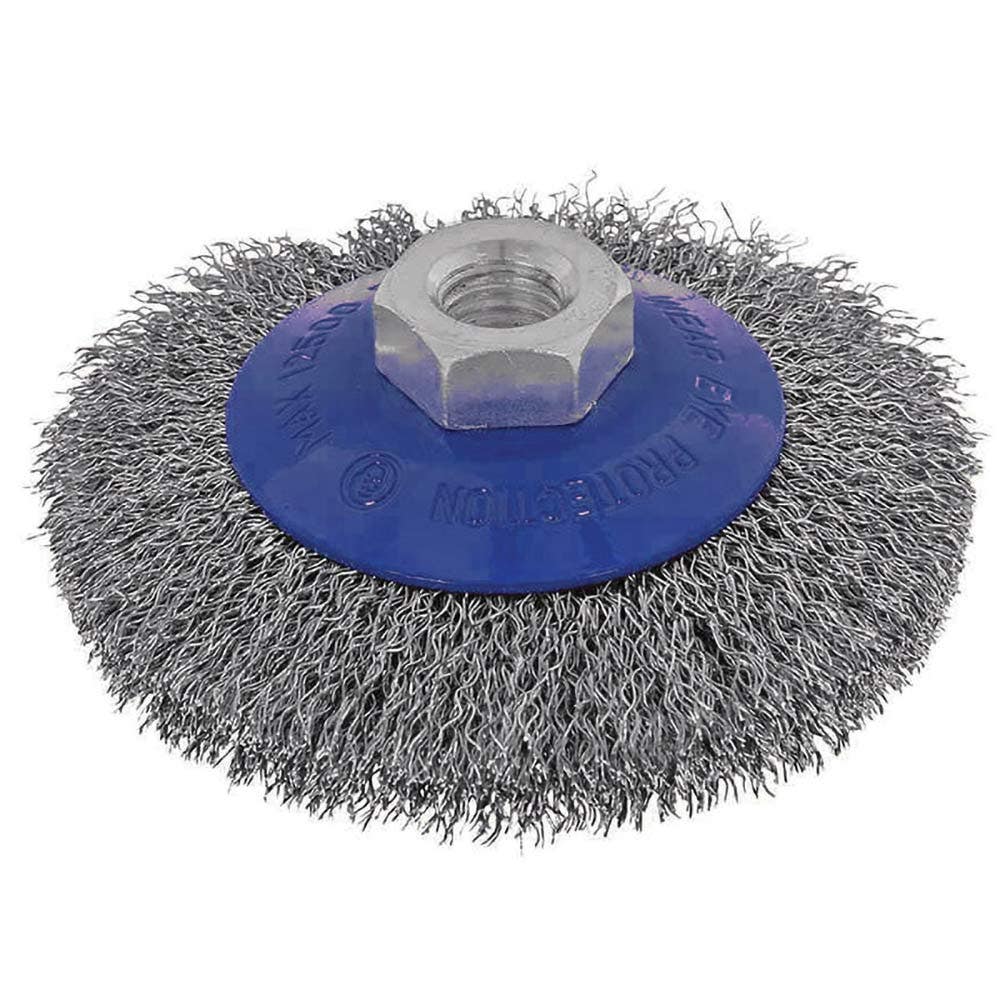 ITM 100mm Multi Thread Crimp Wire Bevel Stainless Steel Brush TM7011-110