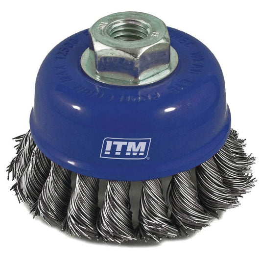 ITM 125mm Thread Twist Knot Cup Steel Brush TM7000-125