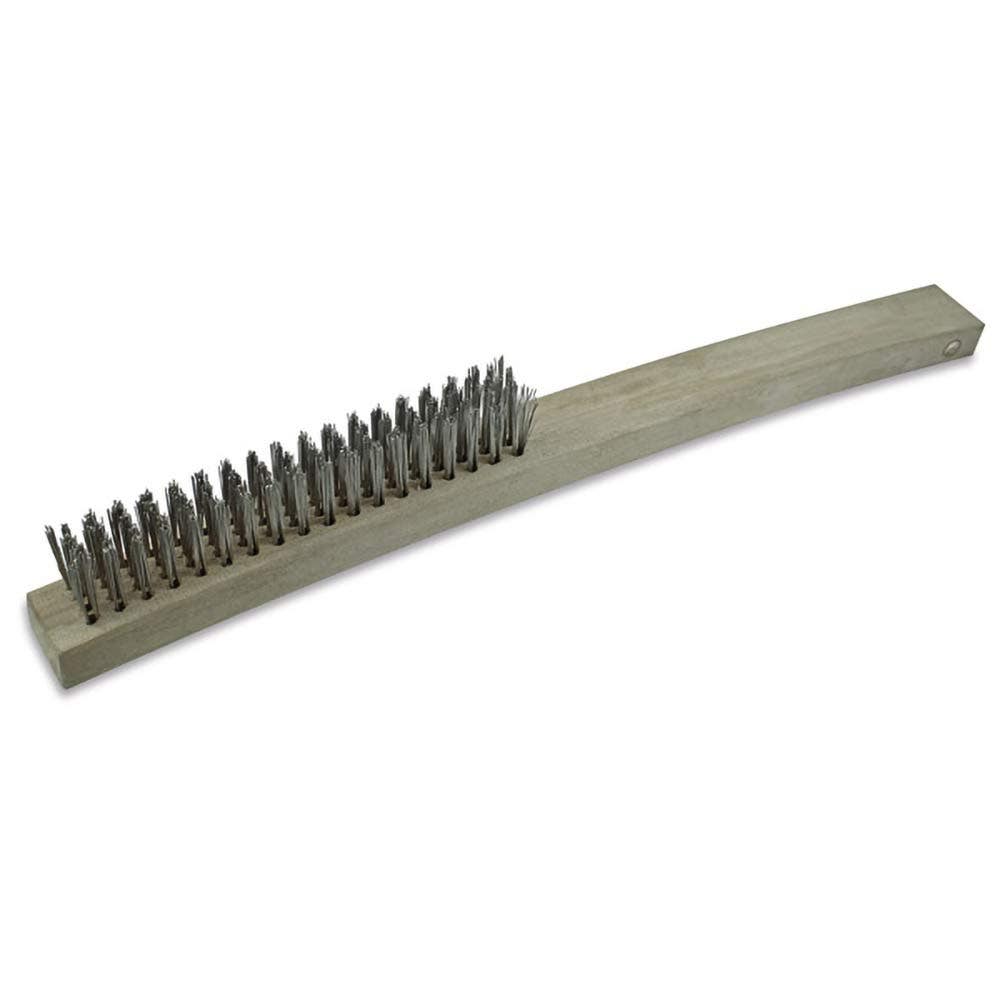 ITM 353mm Hand Brush 3 Row Stainless Steel w Timber Handle TM7050-008