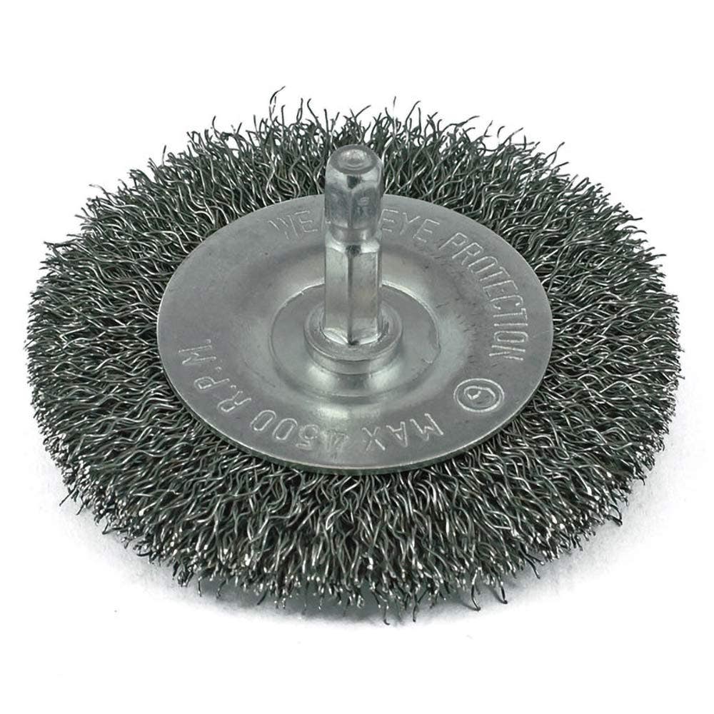 ITM 50mm 1 4 Hex Shank Crimp Wire Spindle Mounted Wheel Brush TM7022-050