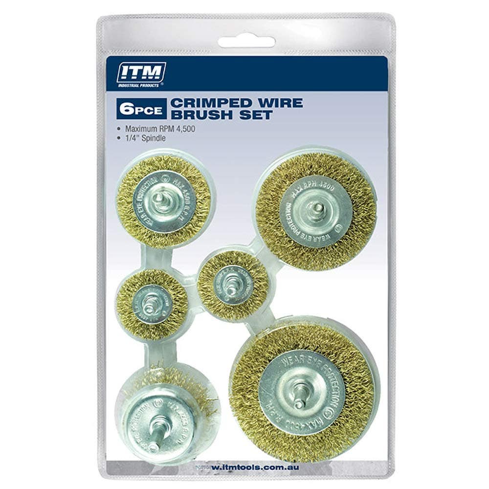 ITM Crimped Wire Brush Set - 6 Piece TM7016-006