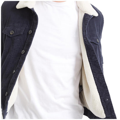 JAG Men's Cord Sherpa Jacket Navy