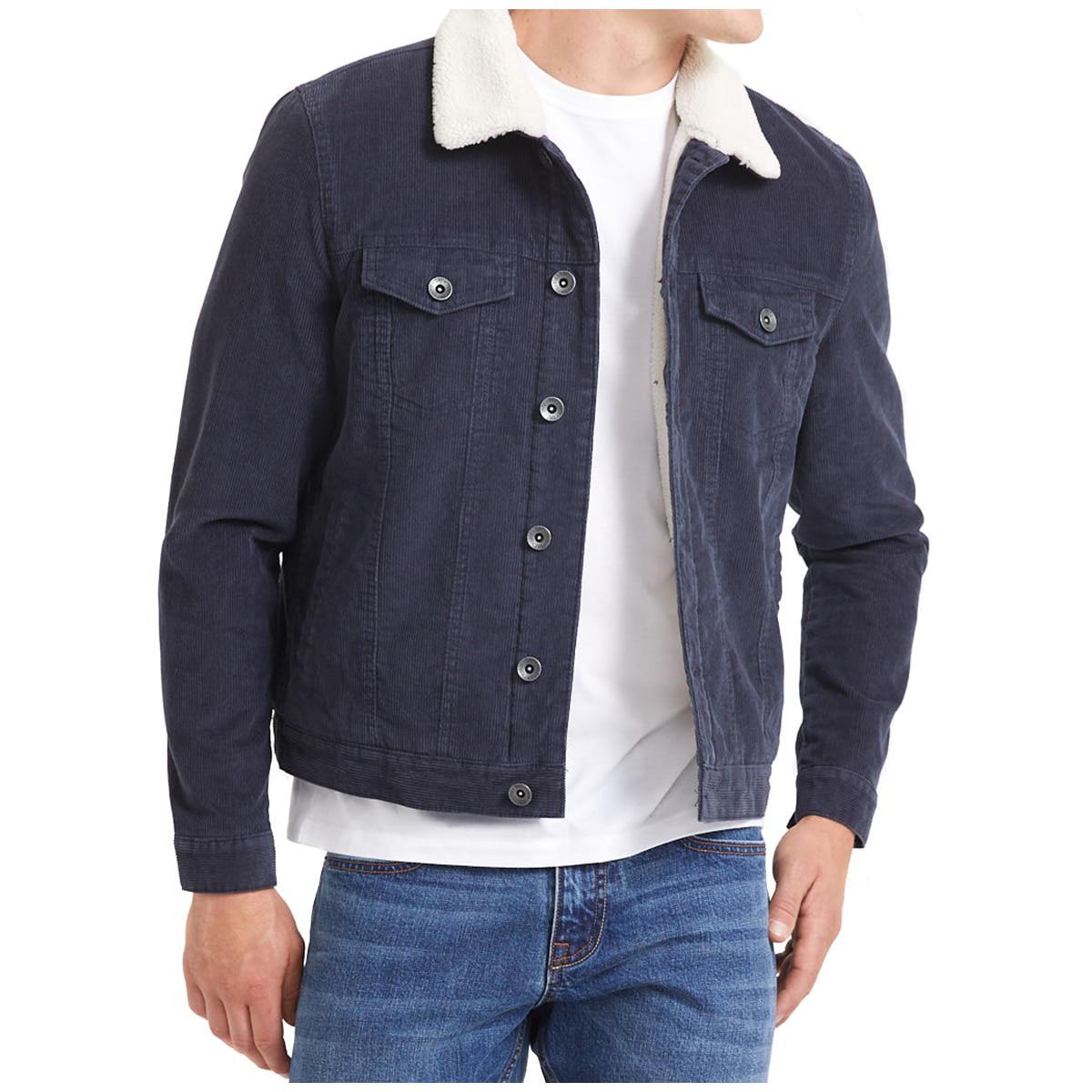 JAG Men's Cord Sherpa Jacket Navy