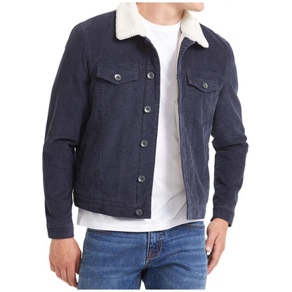 JAG Men's Cord Sherpa Jacket Navy