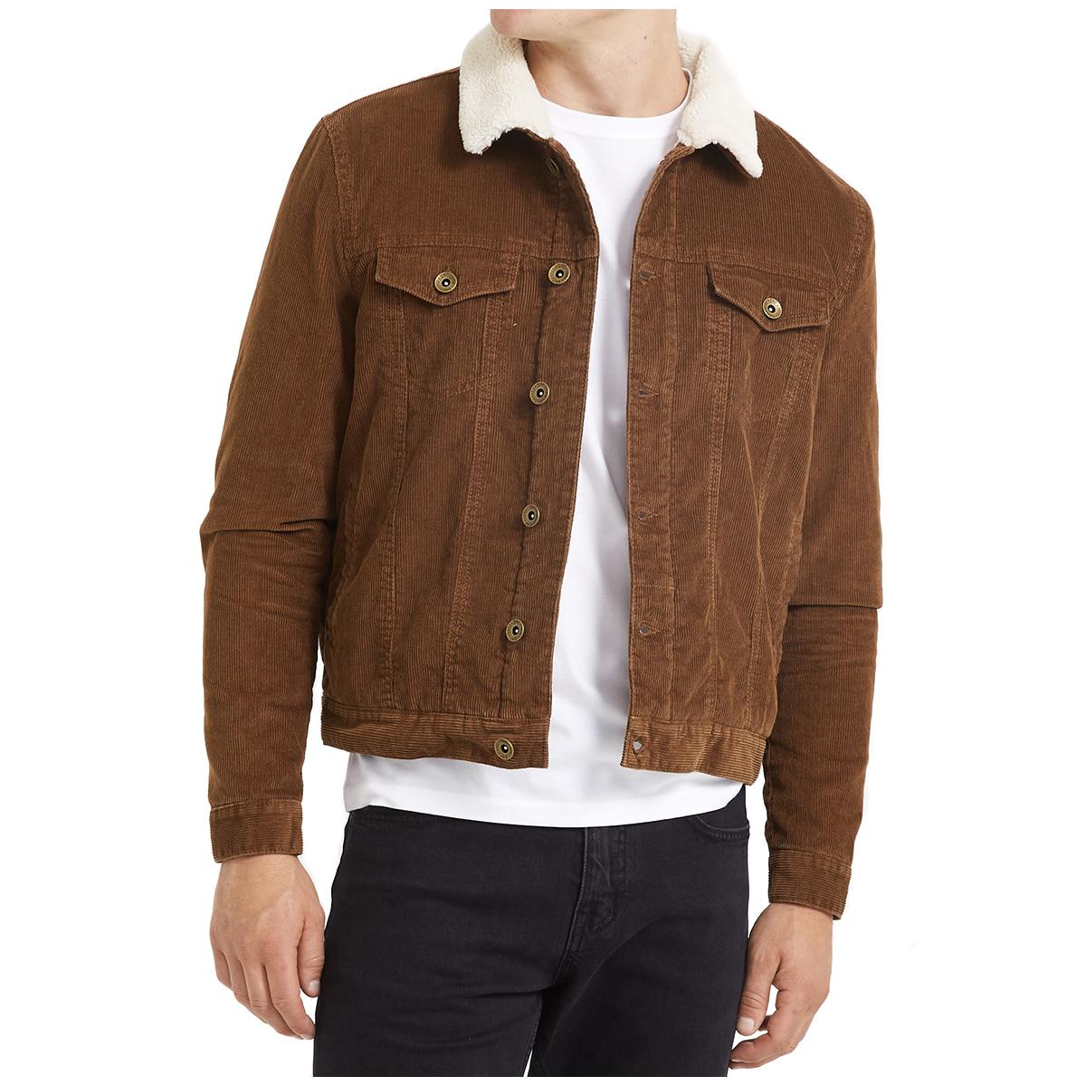 JAG Men's Cord Sherpa Jacket Navy