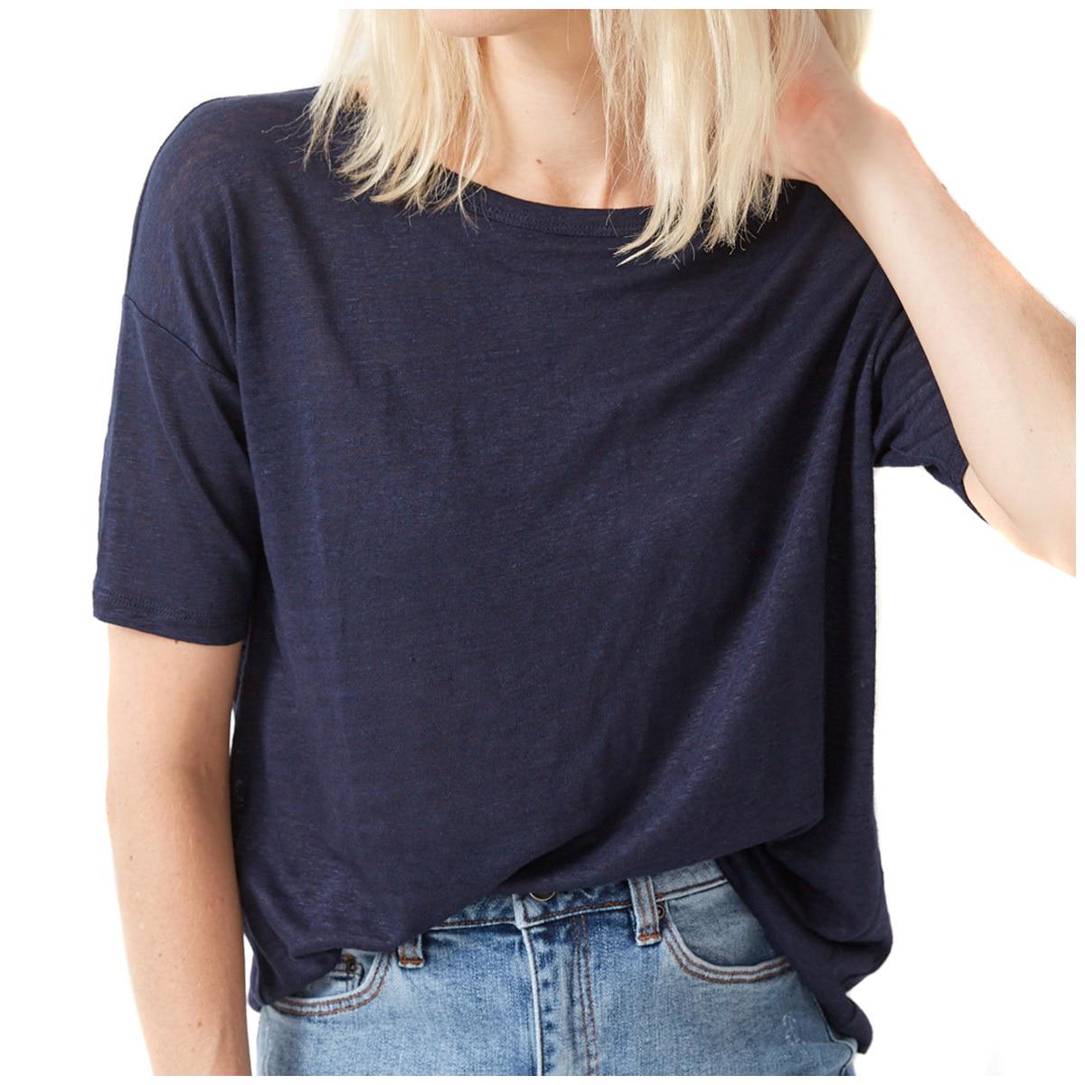 JAG Women's Ava Short Sleeve Linen Tee Navy
