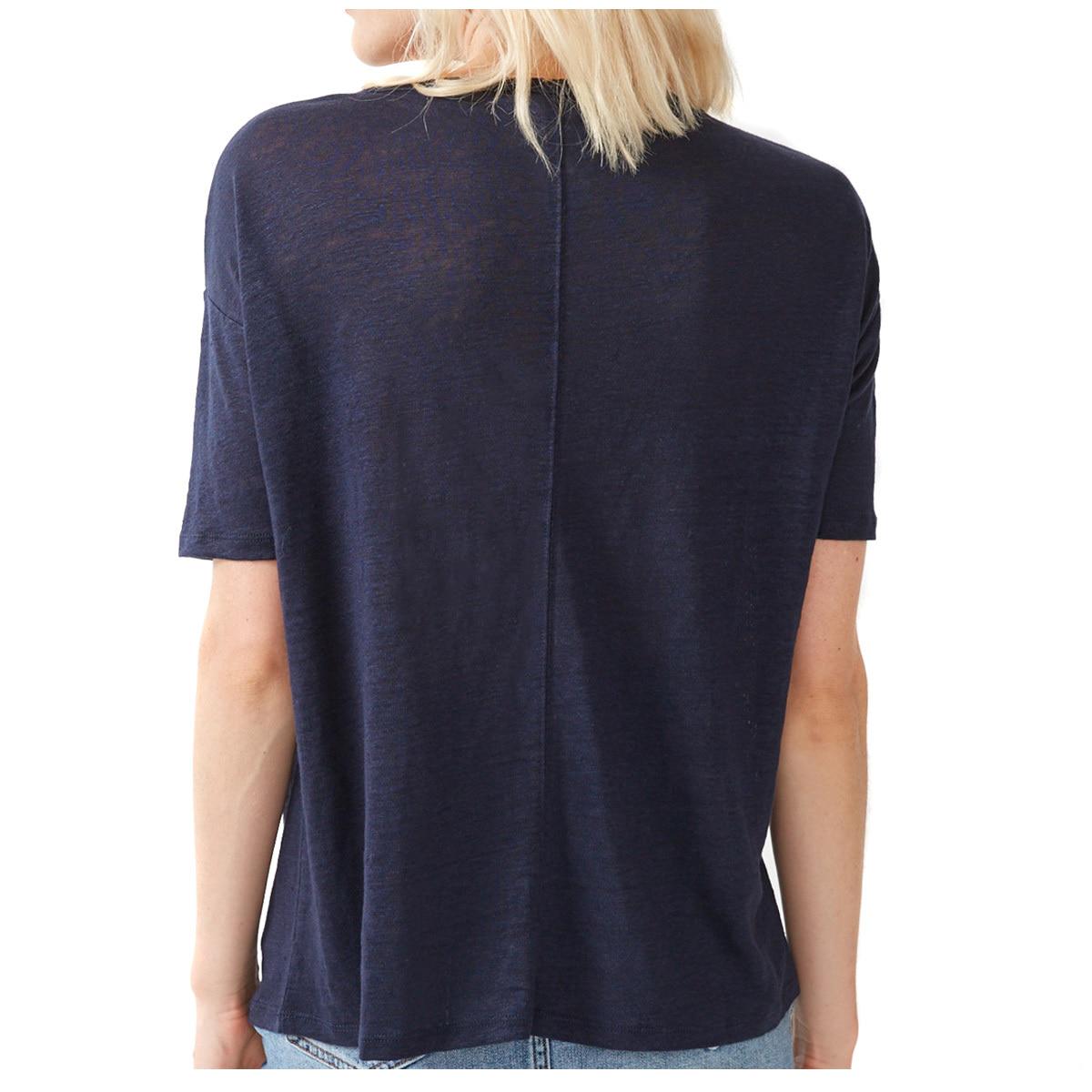 JAG Women's Ava Short Sleeve Linen Tee Navy