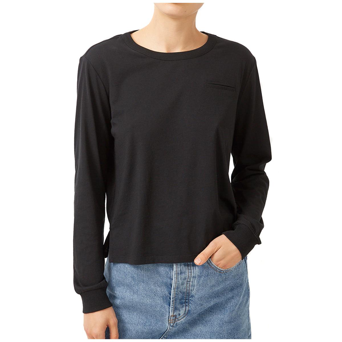 JAG Women's Boxy Pima Long Sleeve Top White