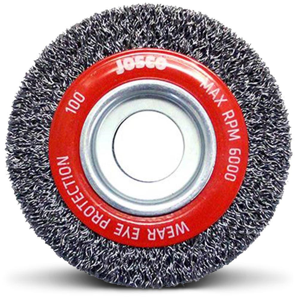 JOSCO 100 x 25mm Multi-Bore HD-Steel Crimped Wire Wheel Brush