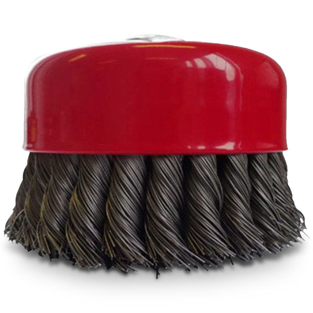 JOSCO 100mm 0.5mm Steel Twist Knot Wire Cup Brush