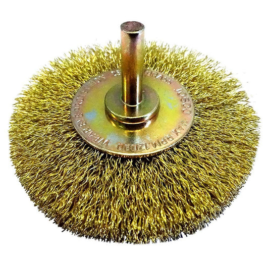 JOSCO 100mm 1 4-Hex Mounted Crimped Wheel Brush 239BR