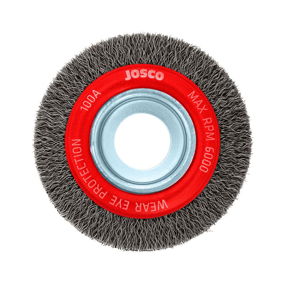 JOSCO 100mm Crimped Wheel Brush Steel Wire 100A