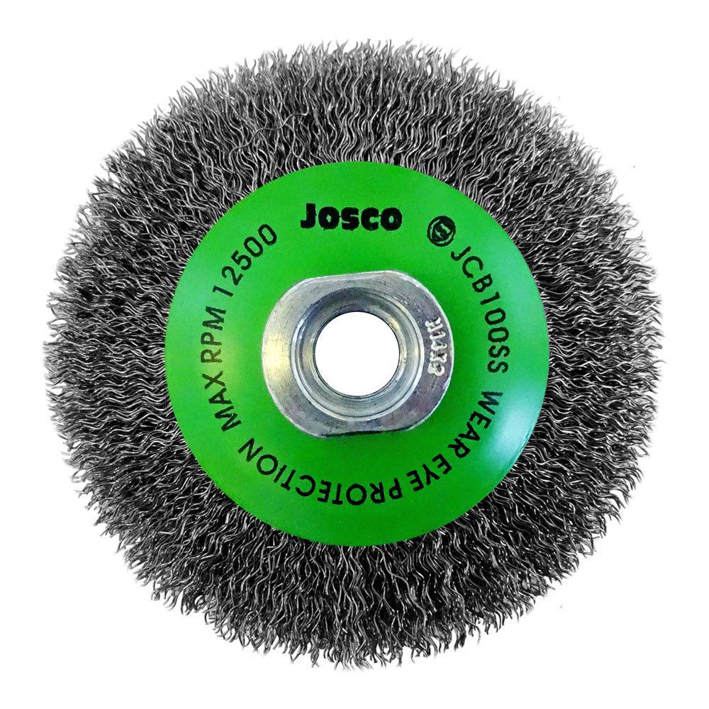 JOSCO 100mm Stainless Steel Crimped Bevel Brush JCB100SS