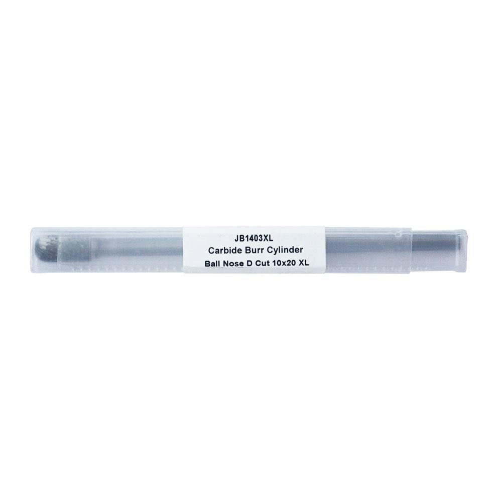 JOSCO 10 x 20mm 1 4inch Shank Ball-Nosed Cylinder Diamond Cut Carbide Burr XL