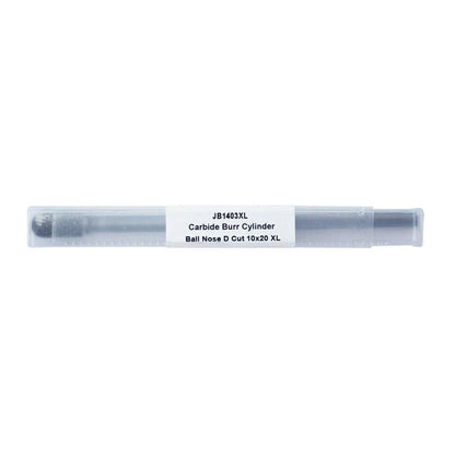 JOSCO 10 x 20mm 1 4inch Shank Ball-Nosed Cylinder Diamond Cut Carbide Burr XL