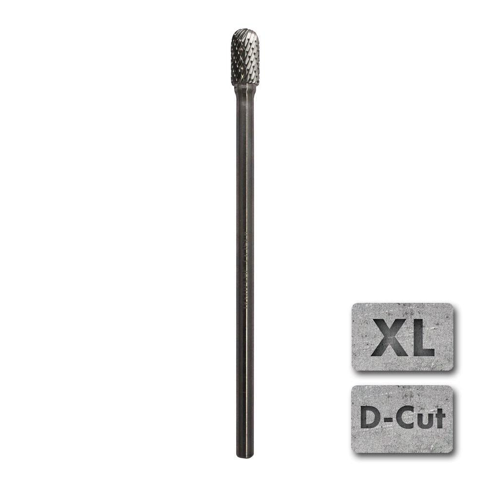 JOSCO 10 x 20mm 1 4inch Shank Ball-Nosed Cylinder Diamond Cut Carbide Burr XL