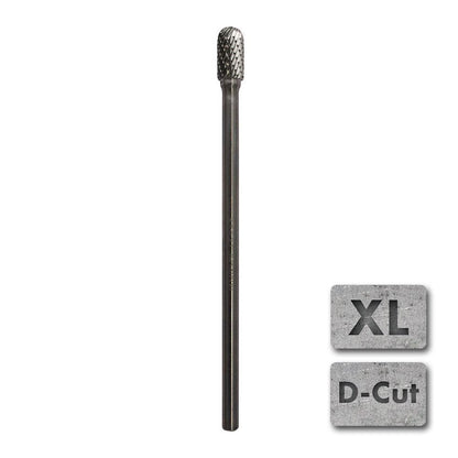JOSCO 10 x 20mm 1 4inch Shank Ball-Nosed Cylinder Diamond Cut Carbide Burr XL