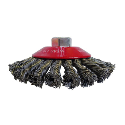 JOSCO 125mm 0.5mm Steel Twist Knot Wire Bevel Brush