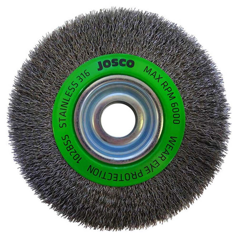 JOSCO 150 x 19mm Multi-Bore Stainless Steel Crimped Wire Wheel Brush