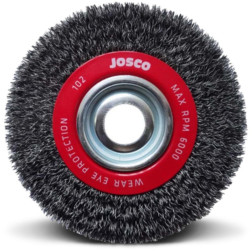JOSCO 150 x 25mm Multi-Bore HD-Steel Crimped Wire Wheel Brush