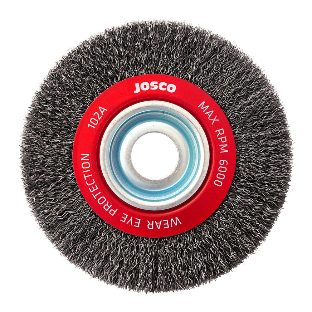 JOSCO 150mm Crimped Wheel Brush Steel Wire 102A