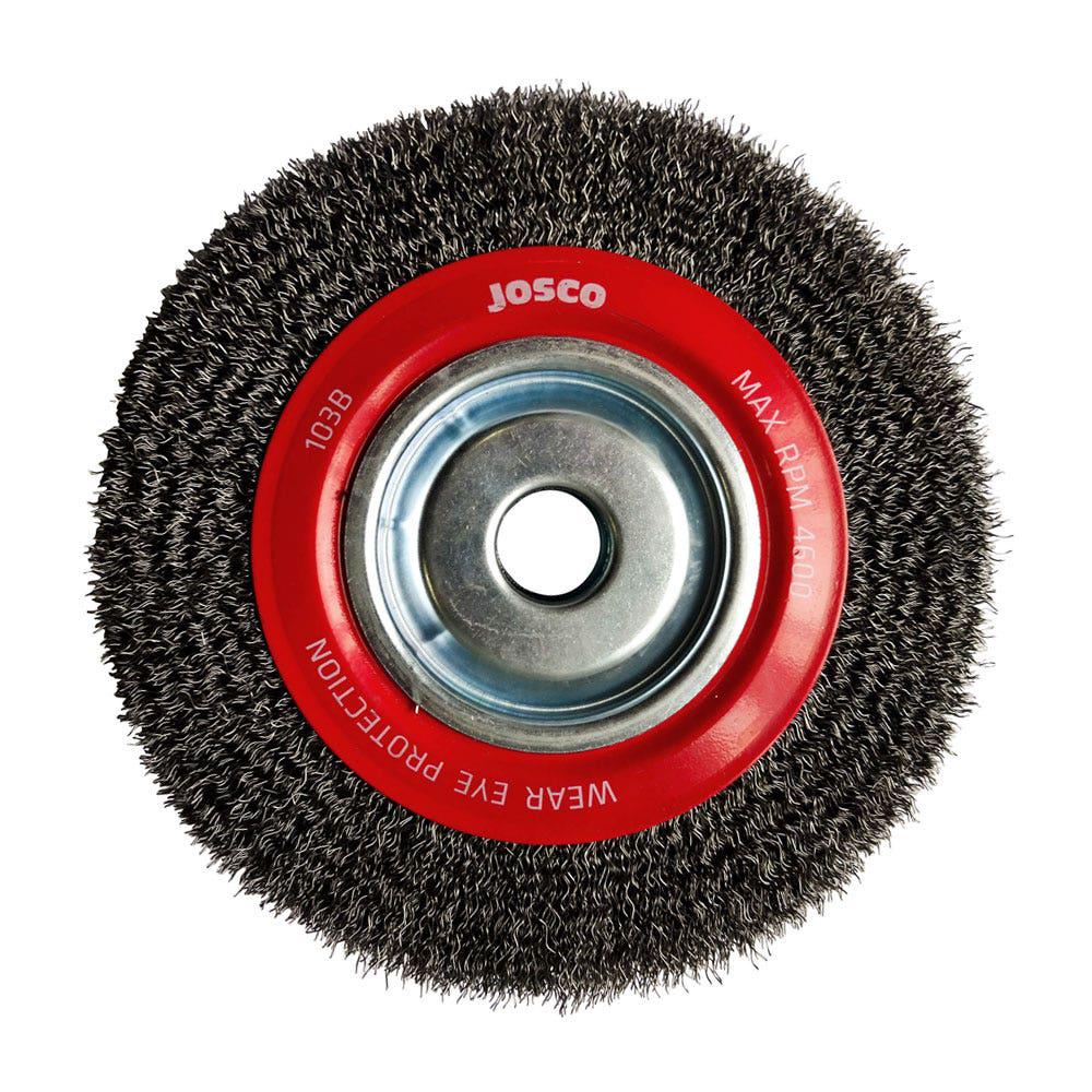 JOSCO 200mm Crimped Wheel Brush Steel Wire 103B