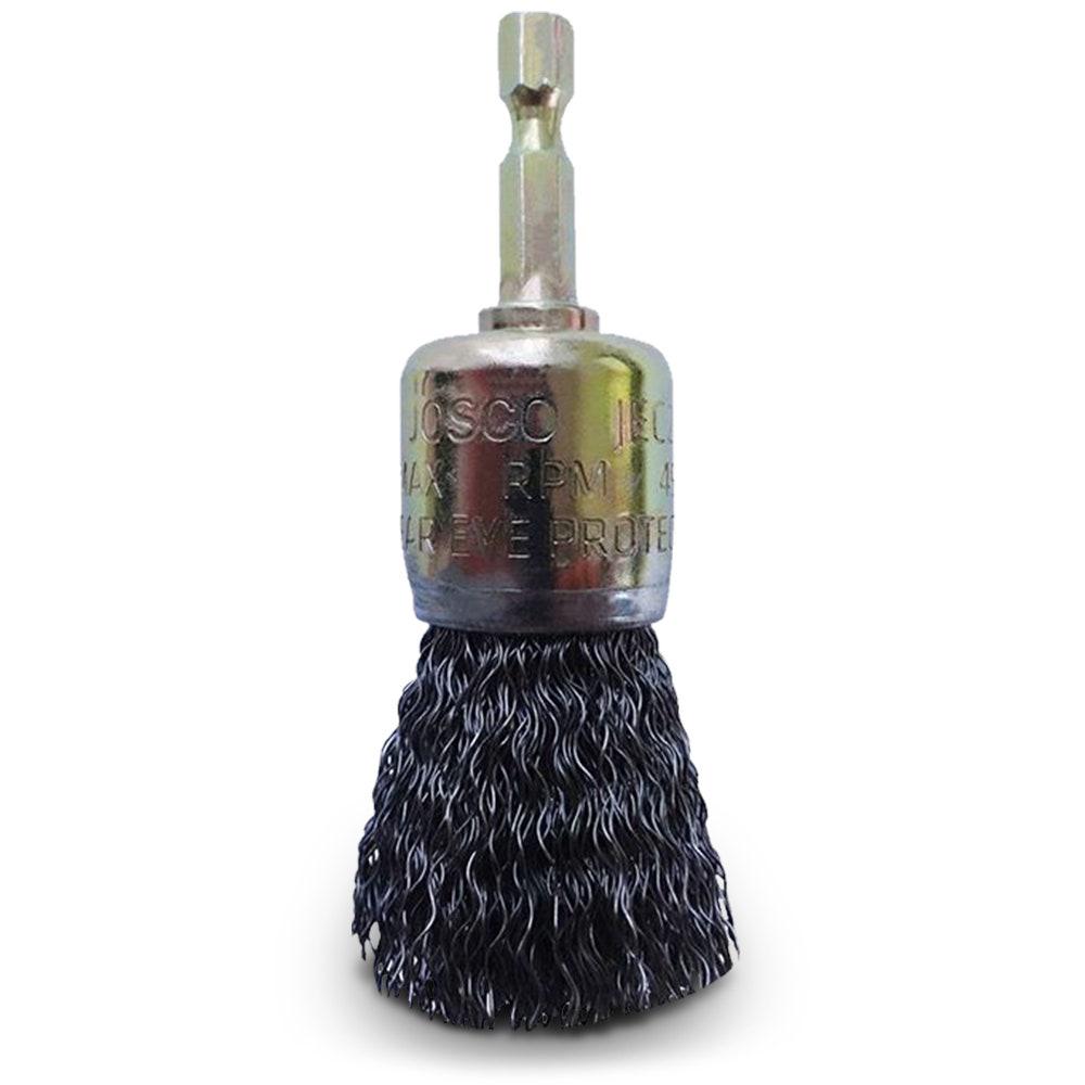 JOSCO 25mm 1 4-Hex Mounted Crimped End Brush JEC25