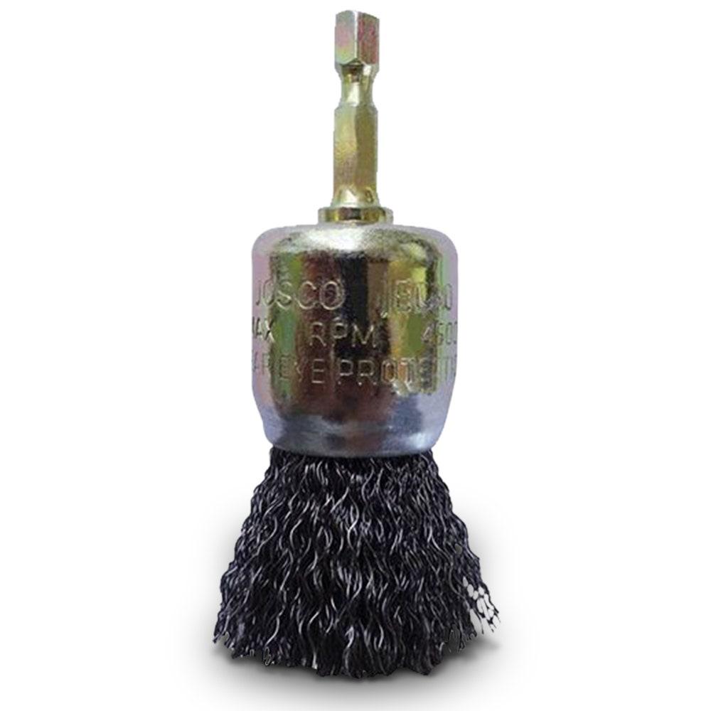 JOSCO 30mm 1 4-Hex Mounted Crimped End Brush JEC30