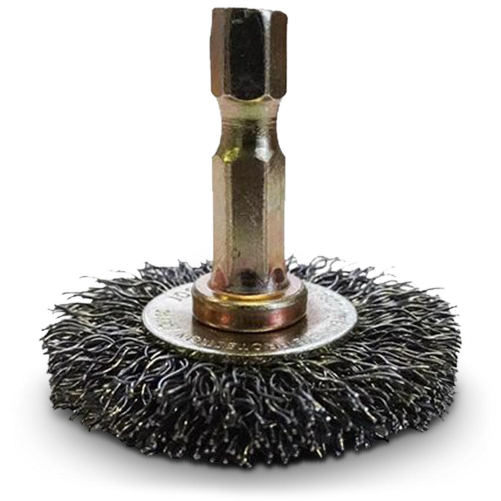 JOSCO 40mm 1 4-Hex Mounted Crimped Wheel Brush JCW40