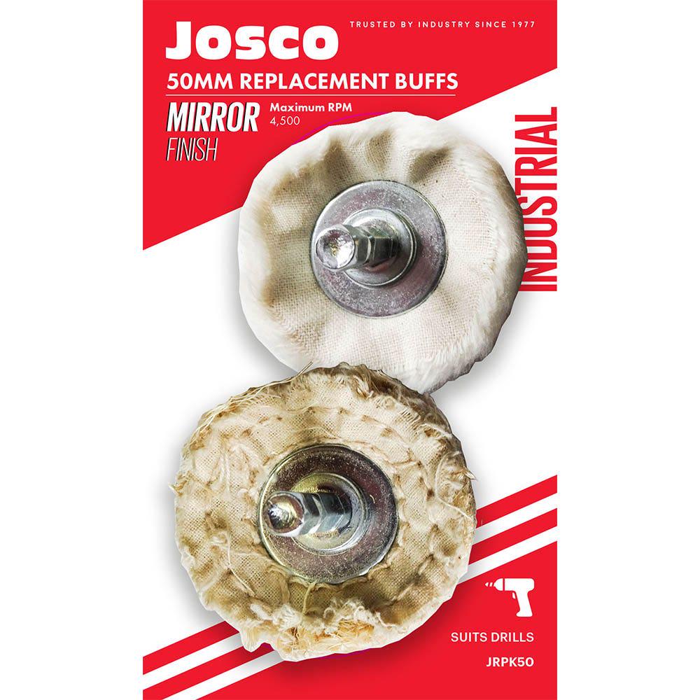 JOSCO 50mm 1 4-Hex Mounted Polishing Buff Twin Pack